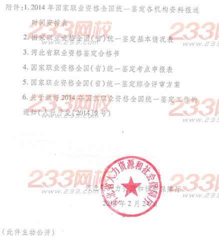 河北2014年企業(yè)人力資源管理師鑒定工作通知""